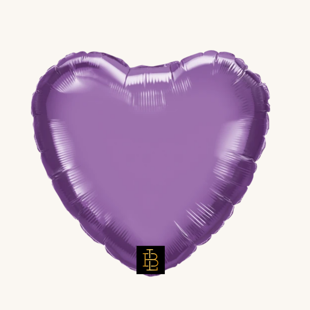 Heart Foil Balloon Chrome Purple