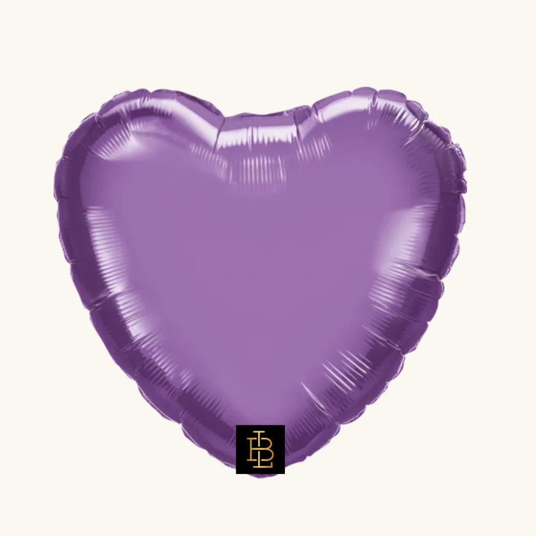 Purple chrome heart-shaped foil balloon, ideal for children's birthday and celebratory events by La Bambina