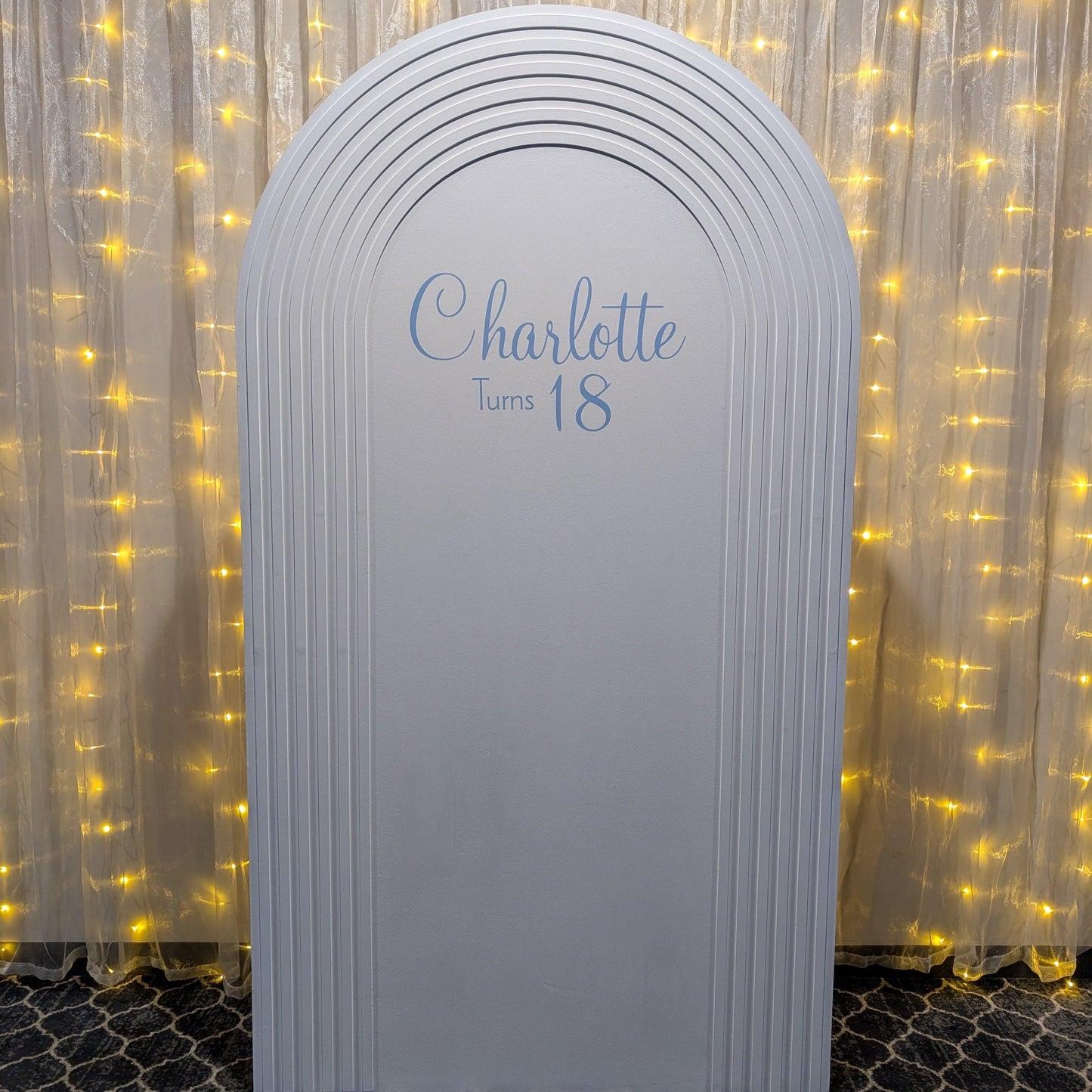 White Ribbed Arch Backdrop Hire - La Bambina