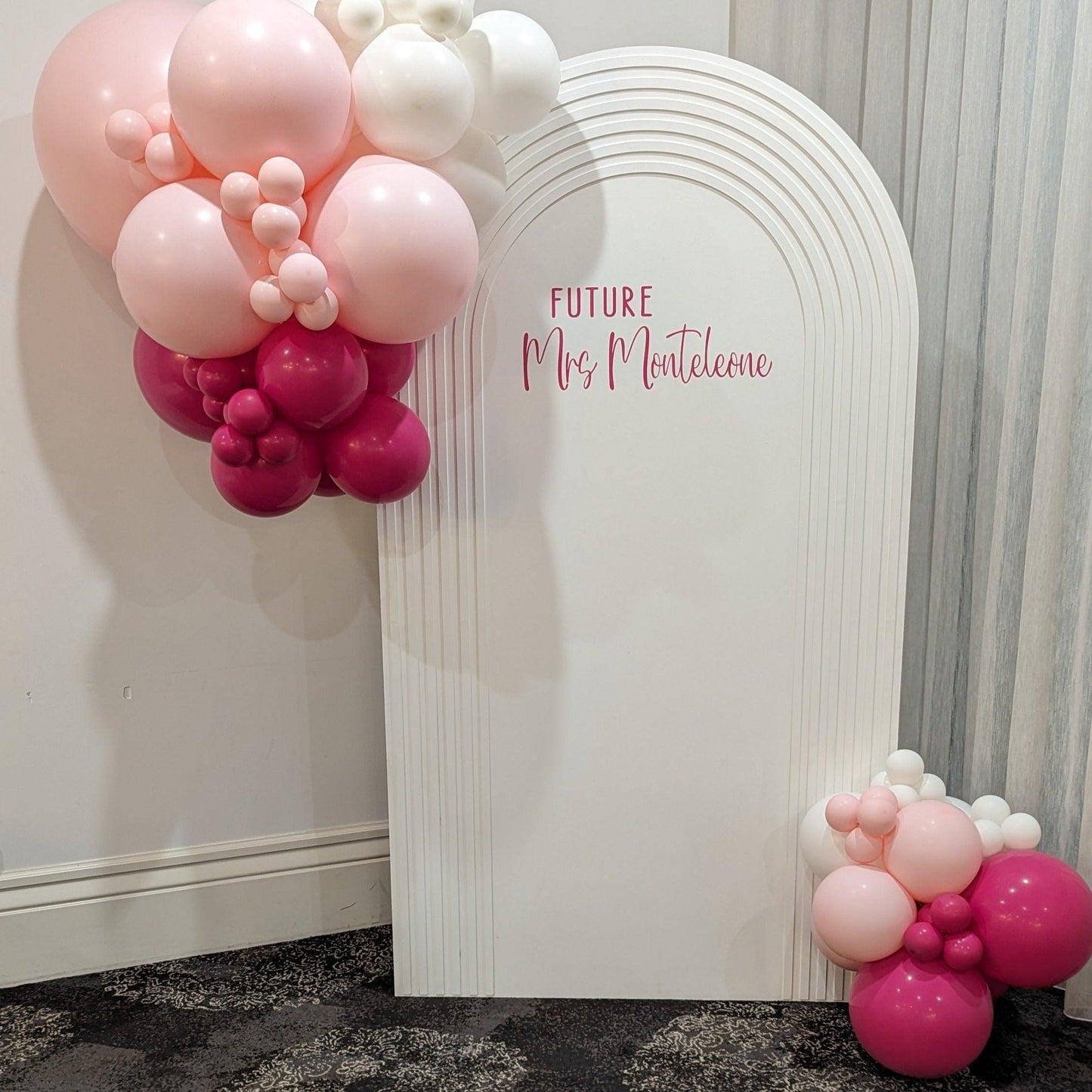 White Ribbed Arch Backdrop Hire - La Bambina