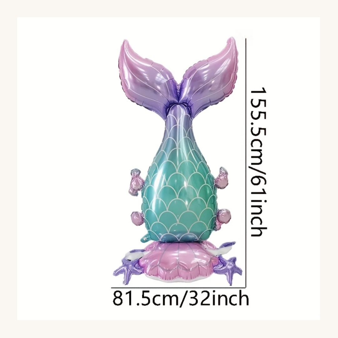 Free Standing Mermaid Tail Foil Balloon 154.94cm