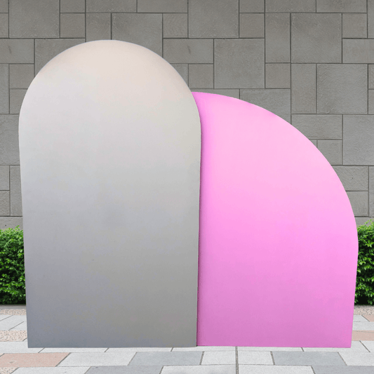 Neutral and Pink Arch Backdrop Hire - La Bambina