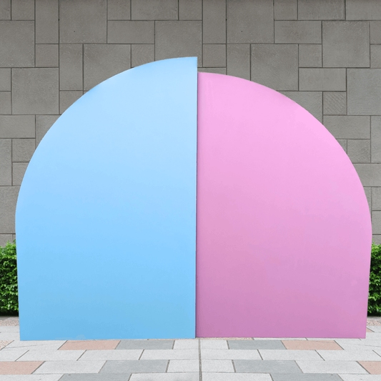 Blue and Pink Arch Backdrop Hire - La Bambina