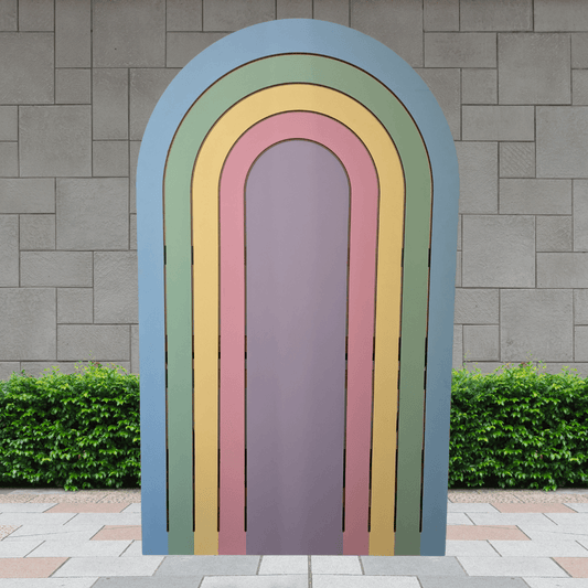 Pastel Rainbow Arch Backdrop Hire - La Bambina